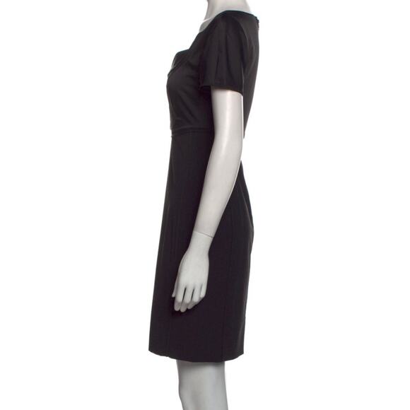 Narciso Rodriguez Black V-Neck Mini Sheath Dress Short Sleeves Size Small - Picture 2 of 8